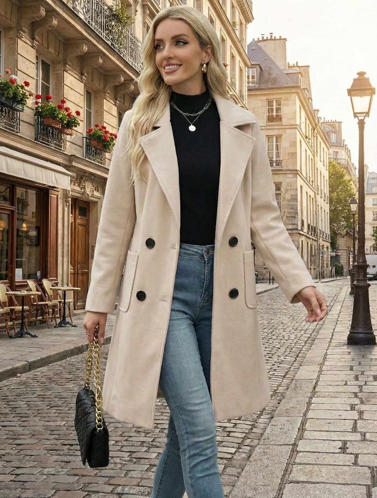 Winter Wool Double-Breasted Coat