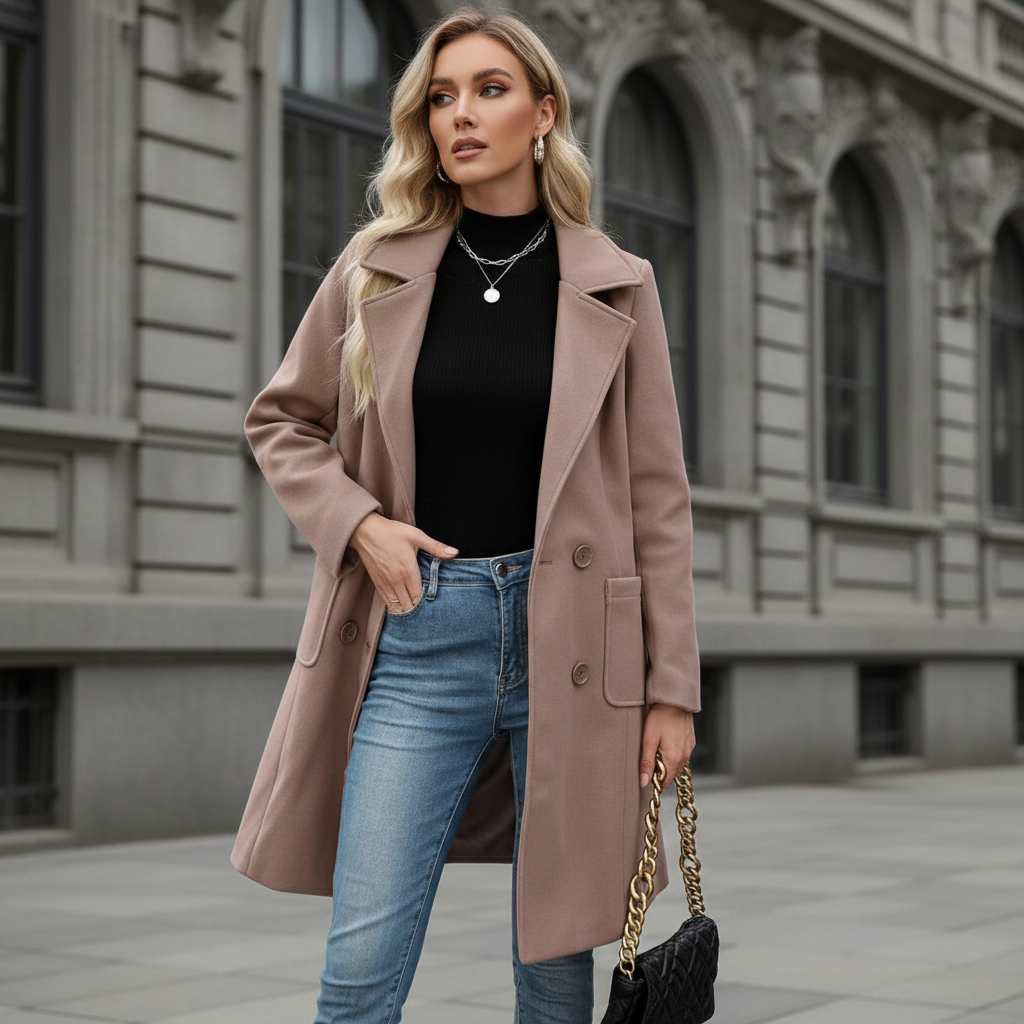 Winter Wool Double-Breasted Coat