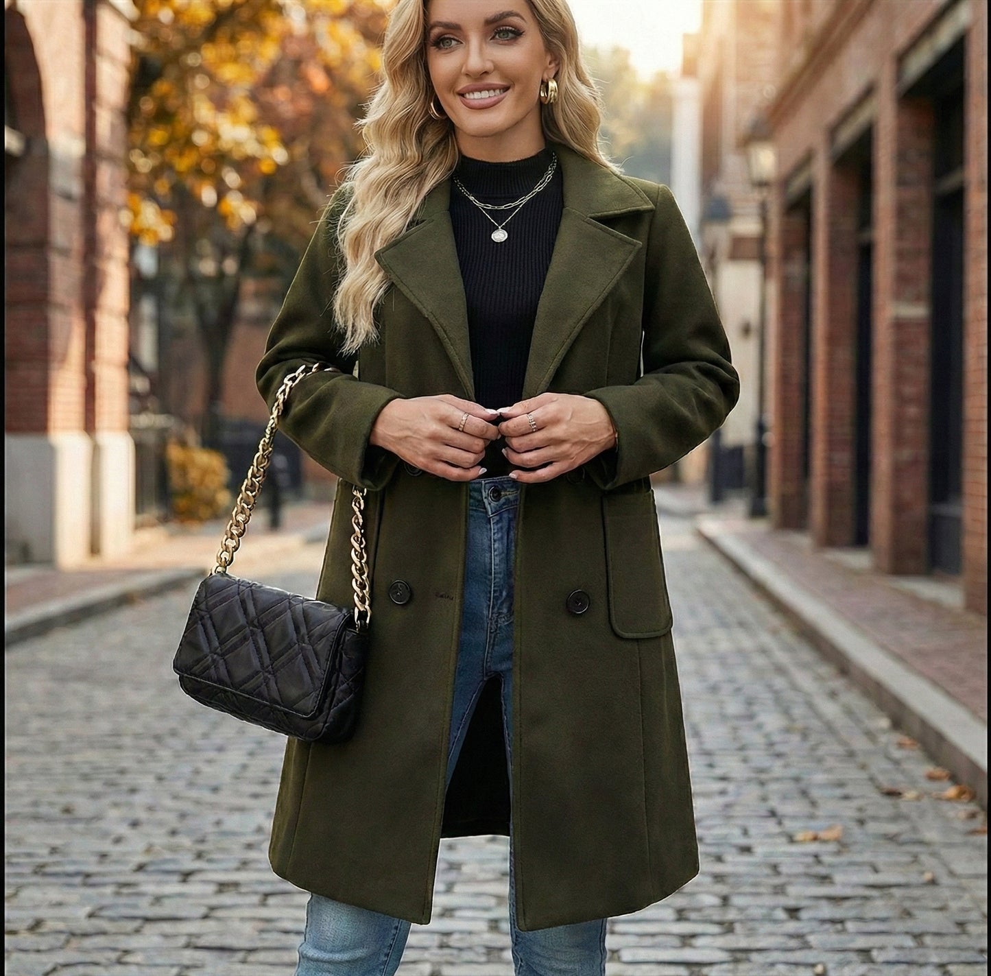 Winter Wool Double-Breasted Coat