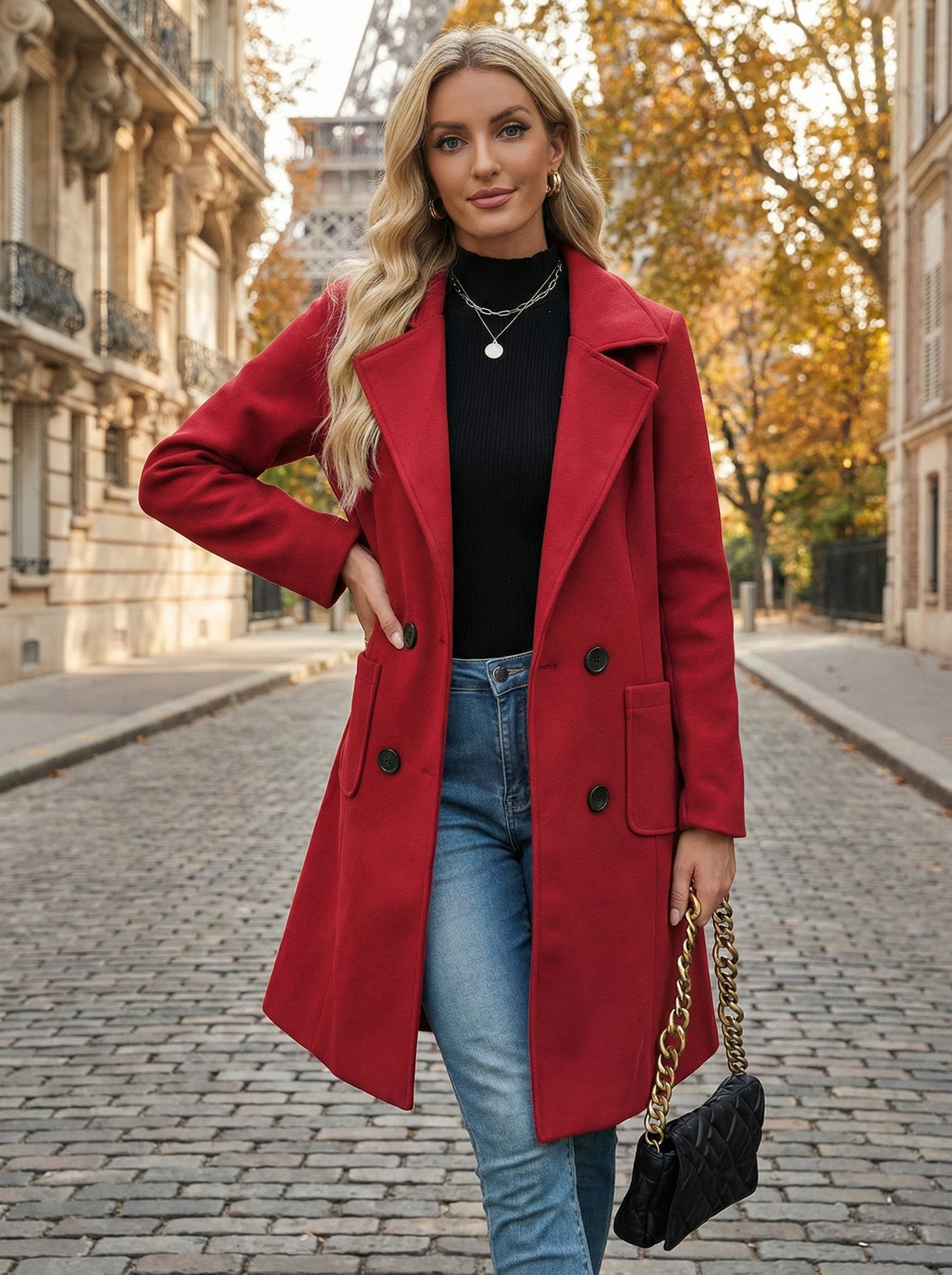 Winter Wool Double-Breasted Coat