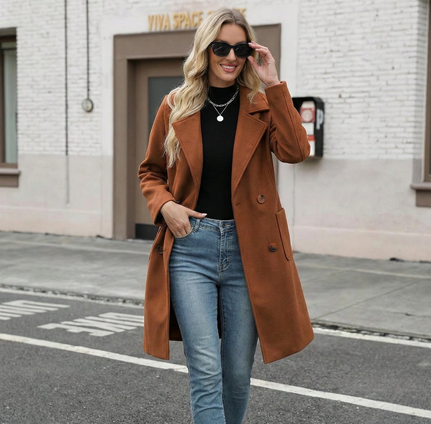 Winter Wool Double-Breasted Coat