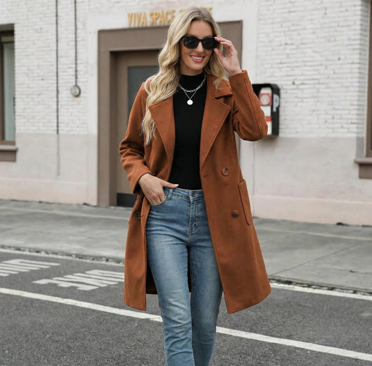 Winter Wool Double-Breasted Coat
